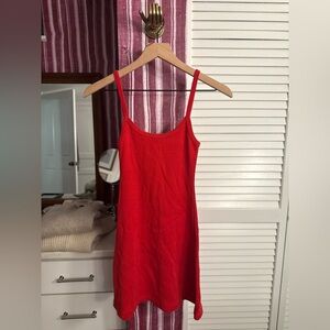 HEAVY RIB SPAGHETTI MINI DRESS